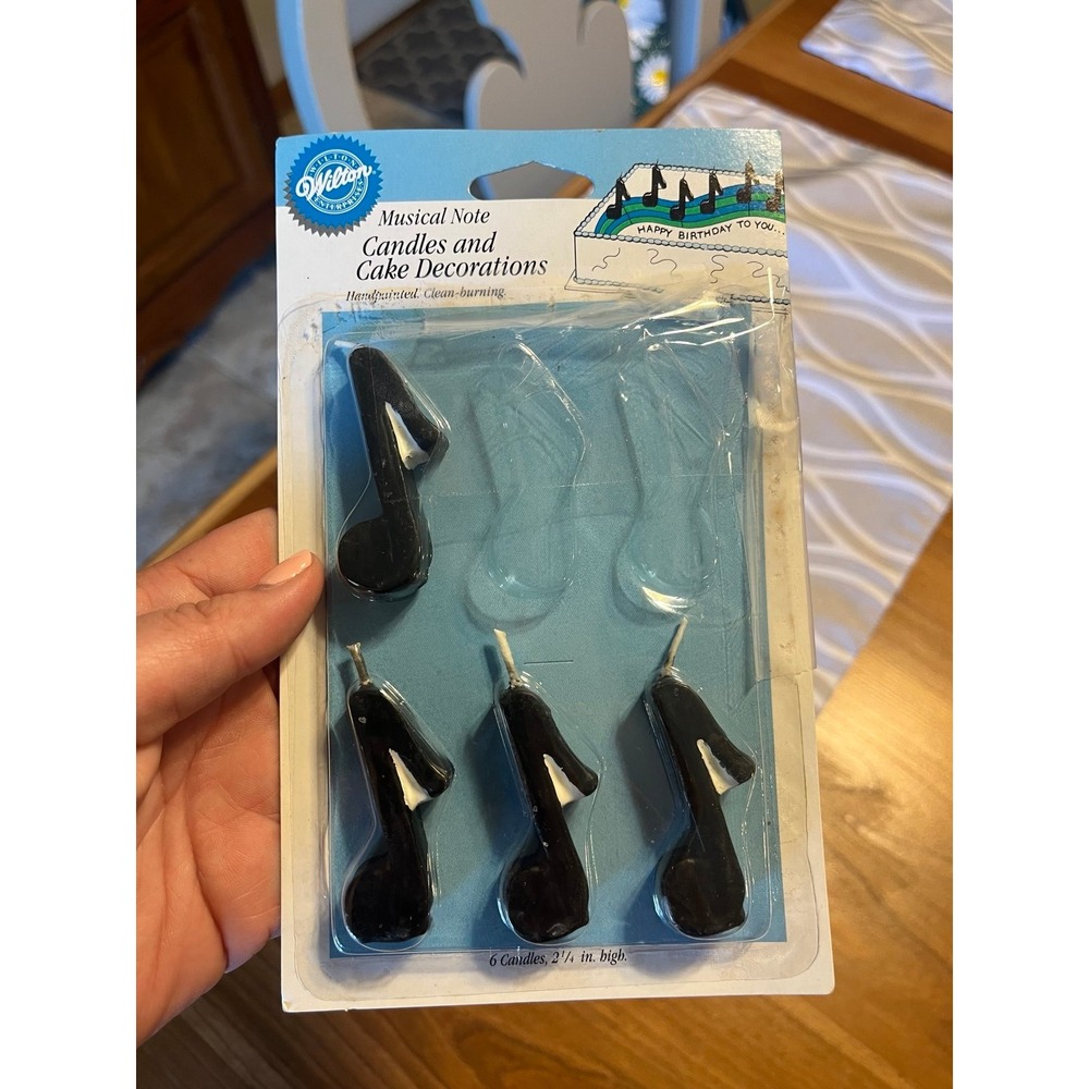 Vintage Wilton Musical Notes‎ Birthday Candles Cake Top Set Of 4 1993